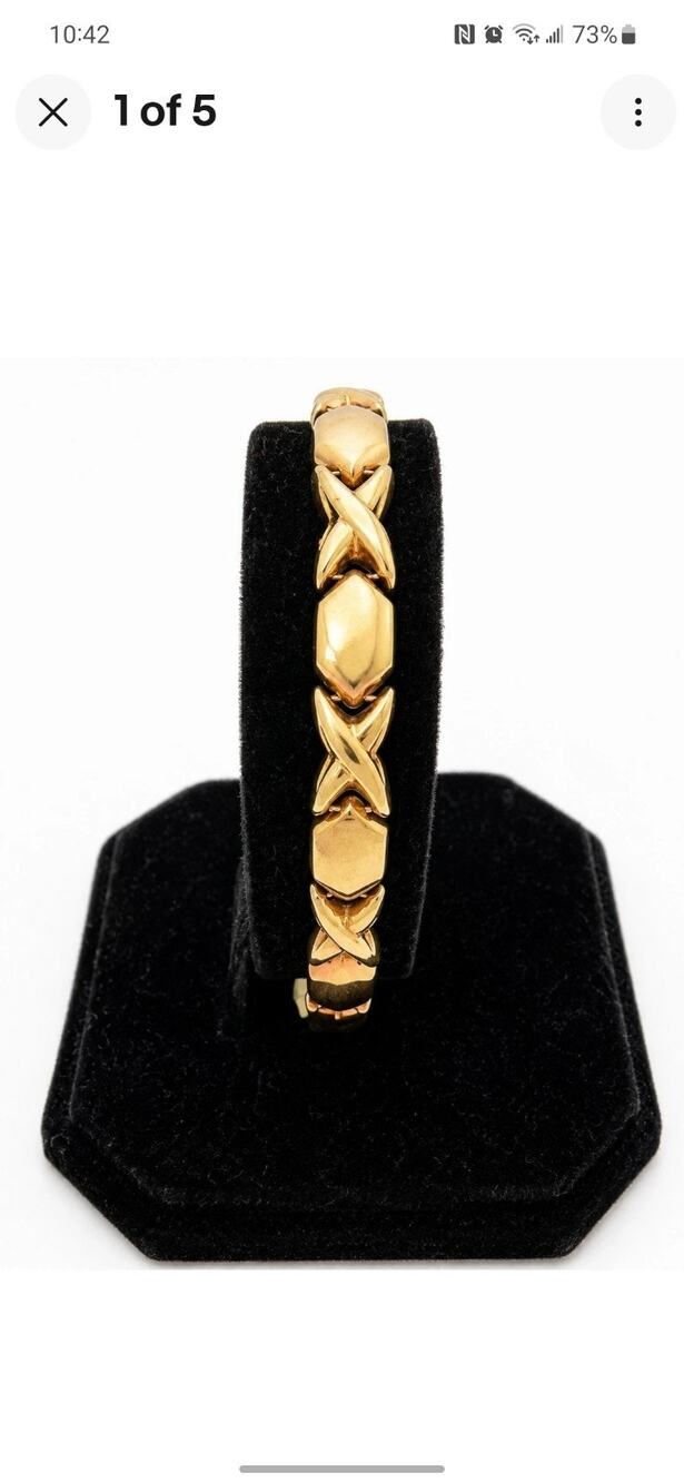 Vintage 14K Italian Gold XOXO Link Bracelet 8" Long 14.22g - Read Details